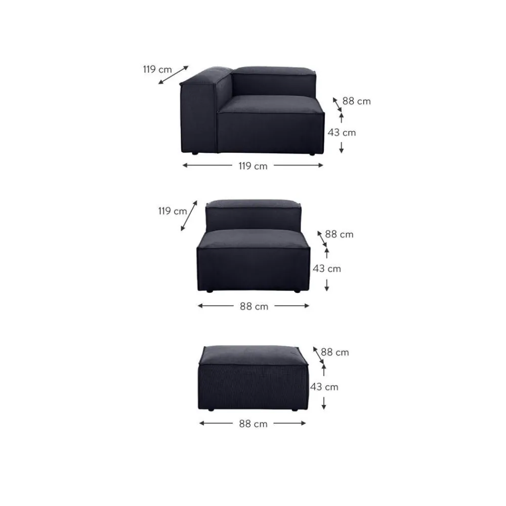 Divano Componibile 4 Posti Con Poggiapiedi Lennon*Westwing Collection Sale