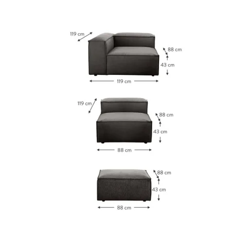 Divano Componibile 4 Posti Con Poggiapiedi Lennon*Westwing Collection Discount