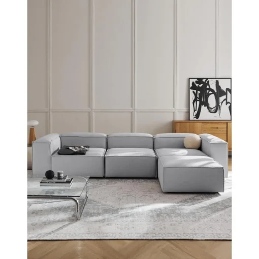 Divano Componibile 4 Posti Con Poggiapiedi Lennon*Westwing Collection New