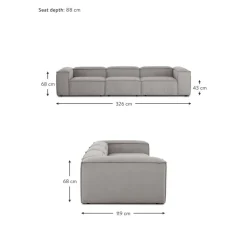 Divano Componibile 4 Posti In Velluto A Coste Lennon*Westwing Collection New