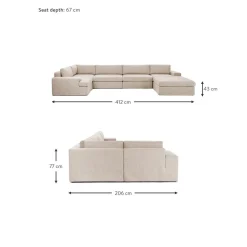 Divano Componibile Con Rivestimento Sfoderabile Russell*Westwing Collection Outlet