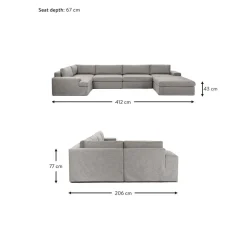 Divano Componibile Con Rivestimento Sfoderabile Russell*Westwing Collection Discount