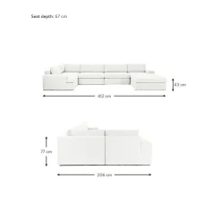 Divano Componibile Con Rivestimento Sfoderabile Russell*Westwing Collection New
