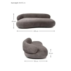Divano Curvo 3 Posti Alba*Westwing Collection New