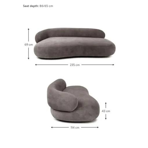 Divano Curvo 3 Posti Alba*Westwing Collection New