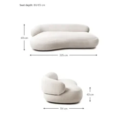 Divano Curvo 3 Posti In Teddy Alba*Westwing Collection Outlet