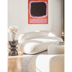 Divano Curvo 2 Posti In Teddy Alba*Westwing Collection Outlet