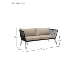 Divano Da Giardino 2 Posti In Tessuto Beige Mundo*Bloomingville Discount