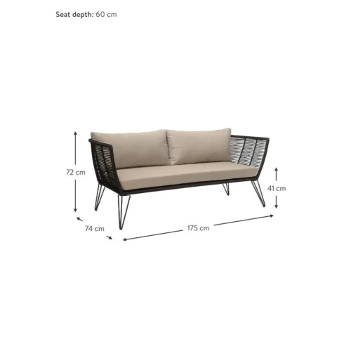 Divano Da Giardino 2 Posti In Tessuto Beige Mundo*Bloomingville Discount