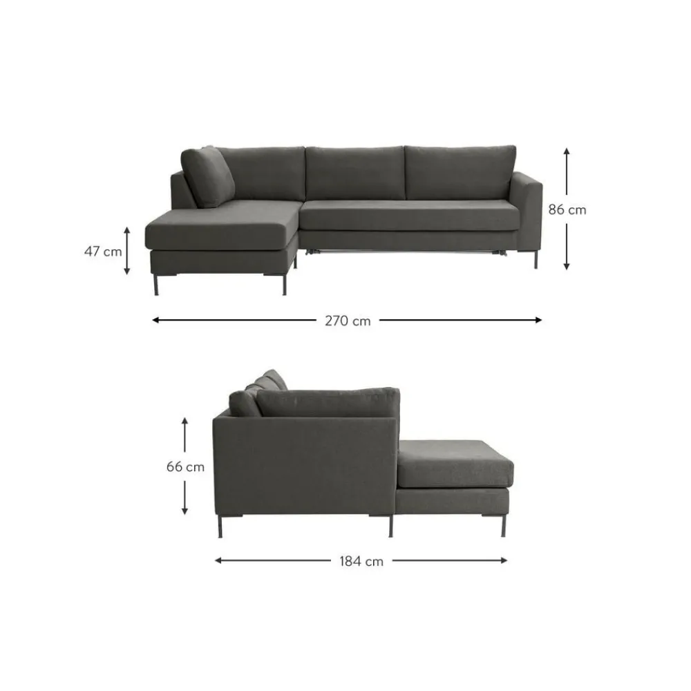 Divano Letto 3 Posti Con Materasso Luna*Westwing Collection New