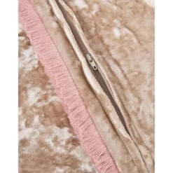 Federa Arredo In Velluto Beige Con Frange Cyrus*Westwing Collection Best