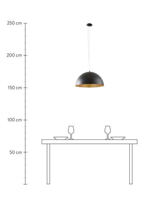 Lampada A Sospensione Con Decoro Dorato Brad