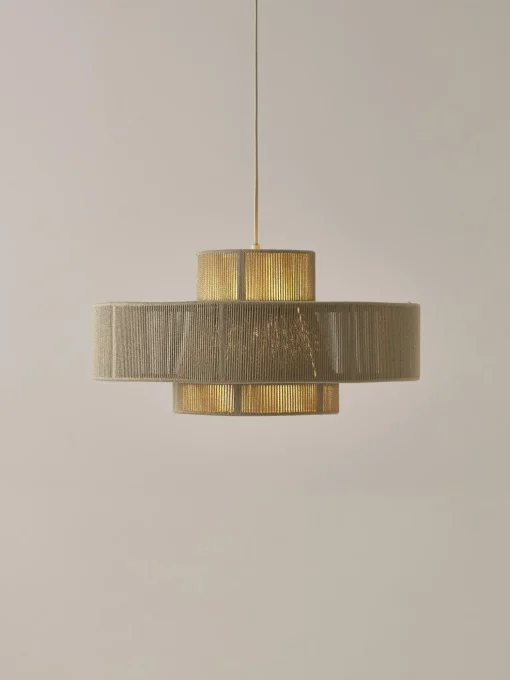Lampada A Sospensione Grande In Fili Di Lino Lace