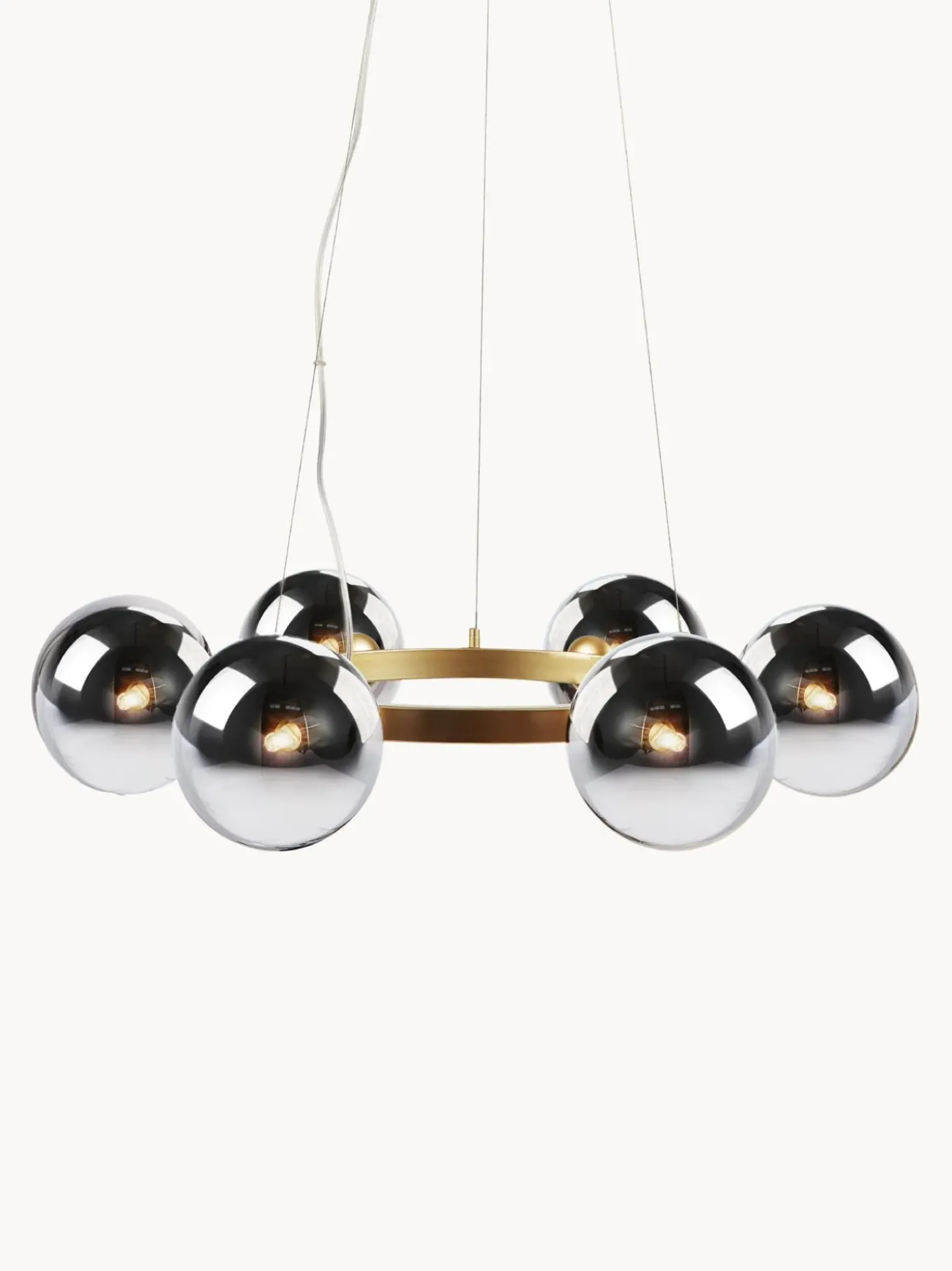 Lampada A Sospensione Grande In Vetro Specchiato Circle