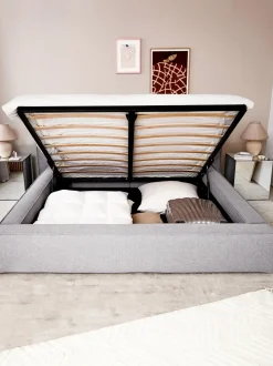 Letto Imbottito Con Contenitore Lennon
