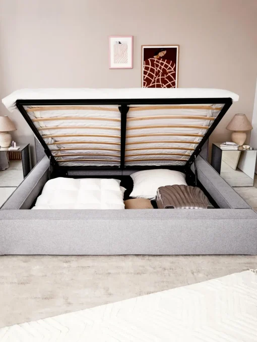 Letto Imbottito Con Contenitore Lennon