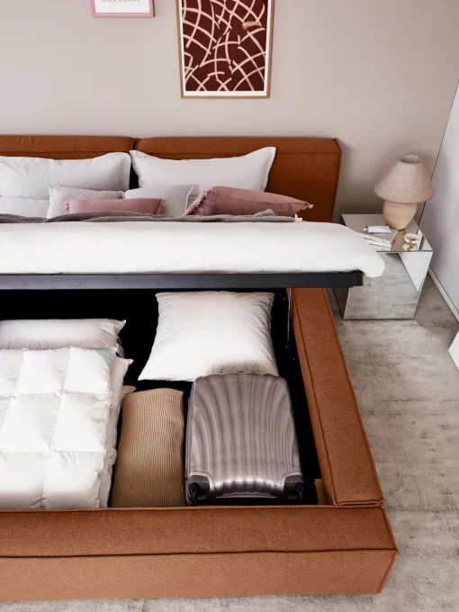 Letto Imbottito Con Contenitore Lennon