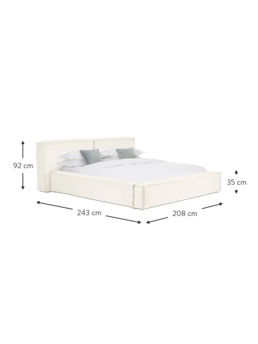 Letto Imbottito Con Contenitore Lennon