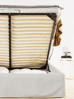 Letto Imbottito Con Contenitore Feather