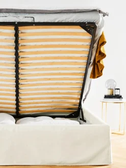 Letto Imbottito Con Contenitore Feather