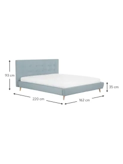 Letto Imbottito Con Piedini In Legno Moon