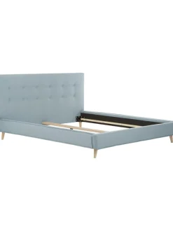 Letto Imbottito Con Piedini In Legno Moon