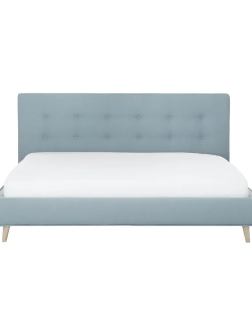 Letto Imbottito Con Piedini In Legno Moon