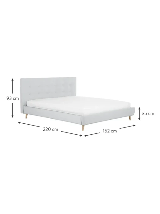 Letto Imbottito Con Piedini In Legno Moon