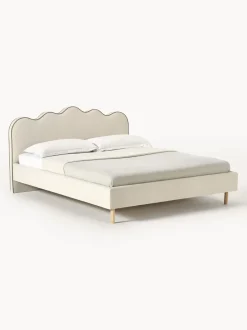 Letto Imbottito Con Testiera Ondulata Romy