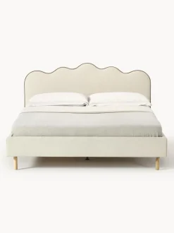 Letto Imbottito Con Testiera Ondulata Romy