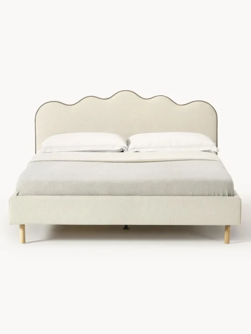 Letto Imbottito Con Testiera Ondulata Romy