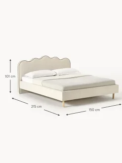 Letto Imbottito Con Testiera Ondulata Romy