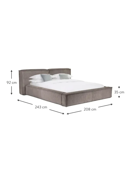 Letto Imbottito In Velluto A Coste Lennon