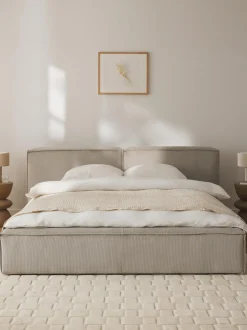 Letto Imbottito In Velluto A Coste Con Contenitore Lennon