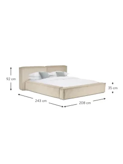 Letto Imbottito In Velluto A Coste Con Contenitore Lennon