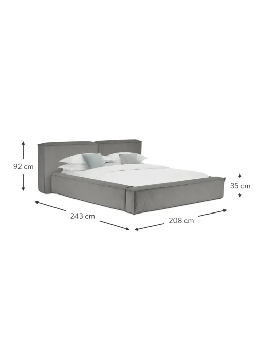 Letto Imbottito In Velluto A Coste Lennon