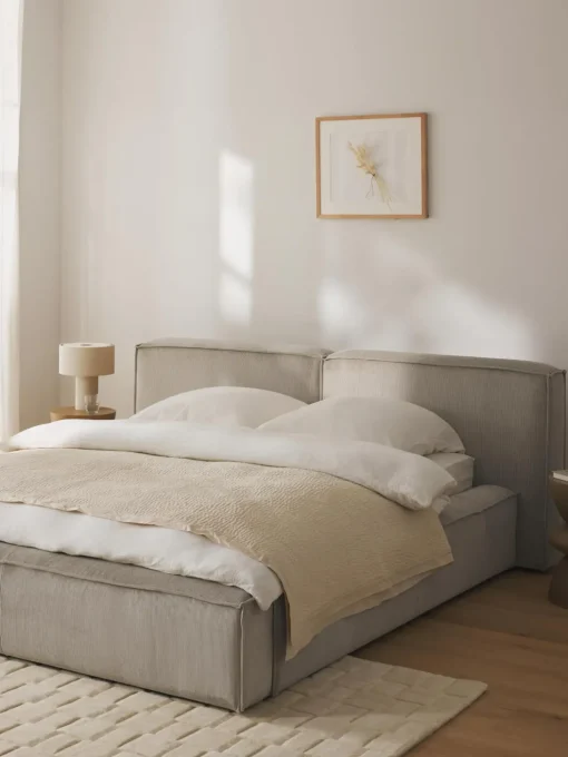 Letto Imbottito In Velluto A Coste Lennon