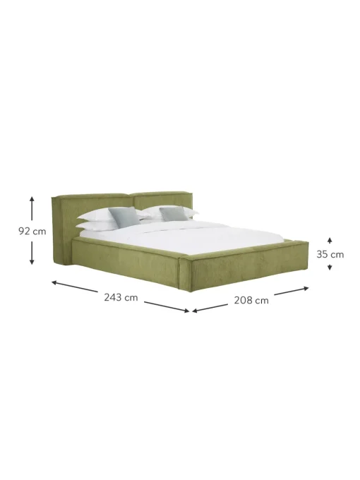 Letto Imbottito In Velluto A Coste Lennon