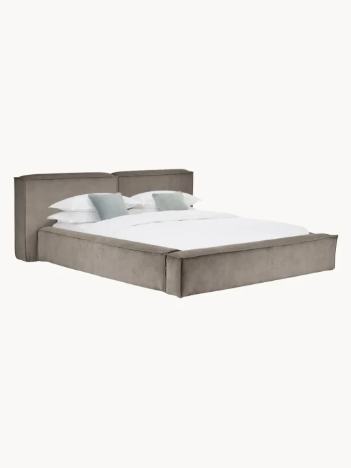 Letto Imbottito In Velluto A Coste Con Contenitore Lennon