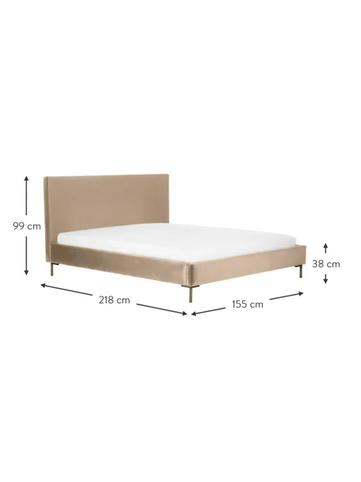 Letto Imbottito In Velluto Peace