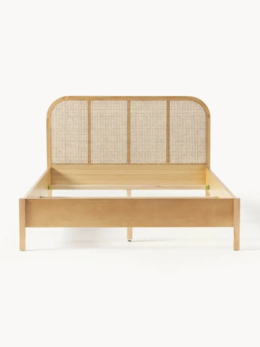 Letto In Legno Con Testiera In Vimini Jones