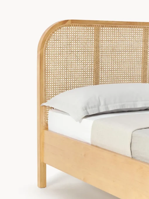 Letto In Legno Con Testiera In Vimini Jones