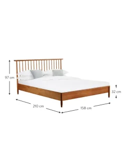 Letto In Legno Di Pino Massiccio Con Testiera Windsor