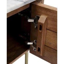 Mobile Tv Fatto A Mano In Legno Di Mango Con Piano In Marmo Grace*Kare Design Online