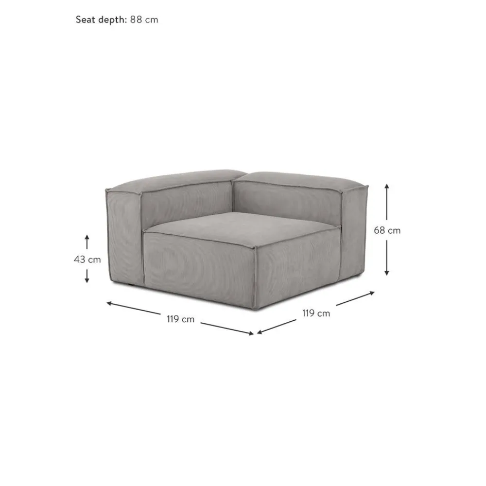 Modulo Angolare In Velluto A Coste Lennon*Westwing Collection Best