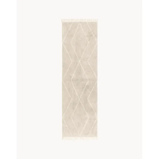 Passatoia In Cotone Con Motivo A Rombi E Frange Bina*Westwing Collection Outlet