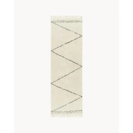Passatoia In Cotone Fatta A Mano Con Motivo Zigzag E Frange Asisa*Westwing Collection Discount