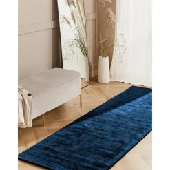 Passatoia In Viscosa Blu Scuro Taftata A Mano Jane*Westwing Collection Discount