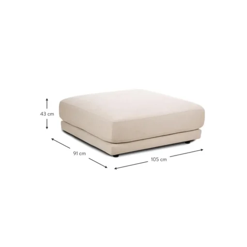 Poggiapiedi Da Divano In Tessuto Beige Jasmin*Westwing Collection Best