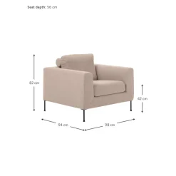 Poltrona Con Gambe In Metallo Cucita*Westwing Collection New